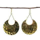 Goldtone Hammered Shield Earrings - WorldFinds