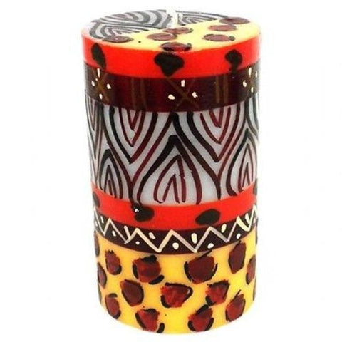 Single Boxed Hand-Painted Pillar Candle - Uzima Design - Nobunto
