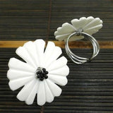 Nouveau Flower Bone Ring in Cream - WorldFinds